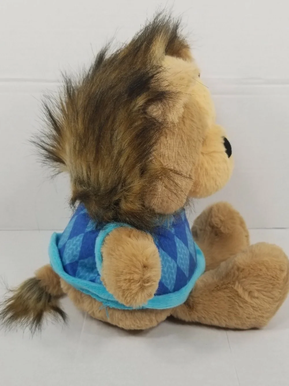 New Wondershop Animal Adventure Lion Stuffed Animal Plush Blue Argyle Sweater